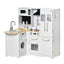 Large Play Kitchen with Full Set of Appliances for a Modern Day Pretend Kitchen, Tons of Storage, Corner Play Kitchen Set with Sound Effect, Educational Pretend Role Playset Game | Shinymarch