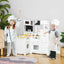 Large Play Kitchen with Full Set of Appliances for a Modern Day Pretend Kitchen, Tons of Storage, Corner Play Kitchen Set with Sound Effect, Educational Pretend Role Playset Game | Shinymarch