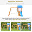 Wooden Outdoor Swing Set 3 in 1 Swing Set outdoor Children's Playset with Slide , 2 Swings and Climber for Garden, Backyard and Playground, Blue  | Shinymarch