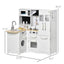 Large Play Kitchen with Full Set of Appliances for a Modern Day Pretend Kitchen, Tons of Storage, Corner Play Kitchen Set with Sound Effect, Educational Pretend Role Playset Game | Shinymarch