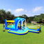8 in1 Inflatable slide water park trampoline bouncing house outdoor garden with Dolphin sprinkler & Target games & Water gun & Basketball | Shinymarch