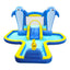 8 in1 Inflatable slide water park trampoline bouncing house outdoor garden with Dolphin sprinkler & Target games & Water gun & Basketball | Shinymarch