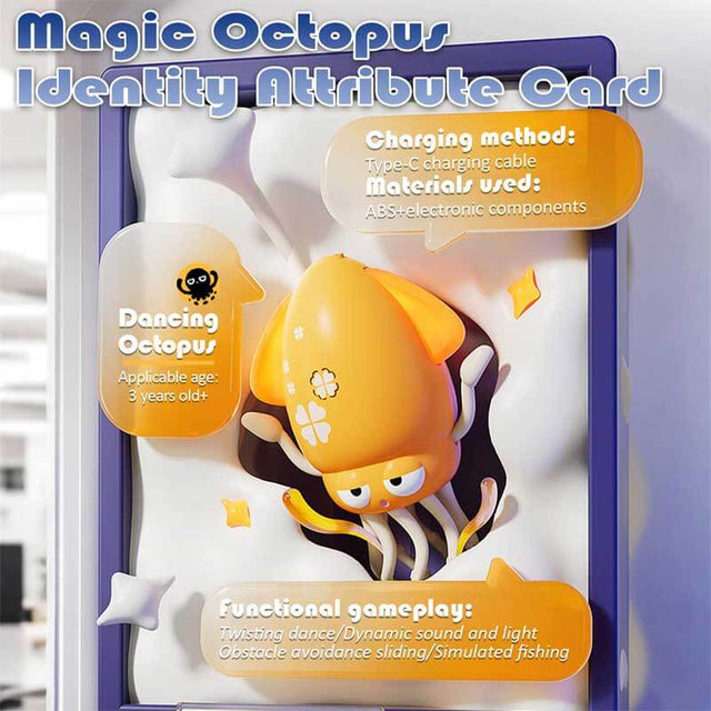 Electric Dancing Octopus Toy for Kids - Automatic Obstacle Avoidance, LED Lights & Music, Interactive Crawling Robot Toy for Toddlers, USB Rechargeable, Gift for Boys Girls | Shinymarch