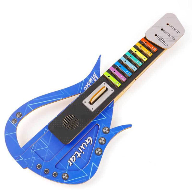 Guitar Toy for Kids DIY Electronic Wooden Play Guitar Kit, Keyboard Piano Music Toys Musical Instruments Game for 5-12 Year Old Children Toddler Boys Girl | Shinymarch