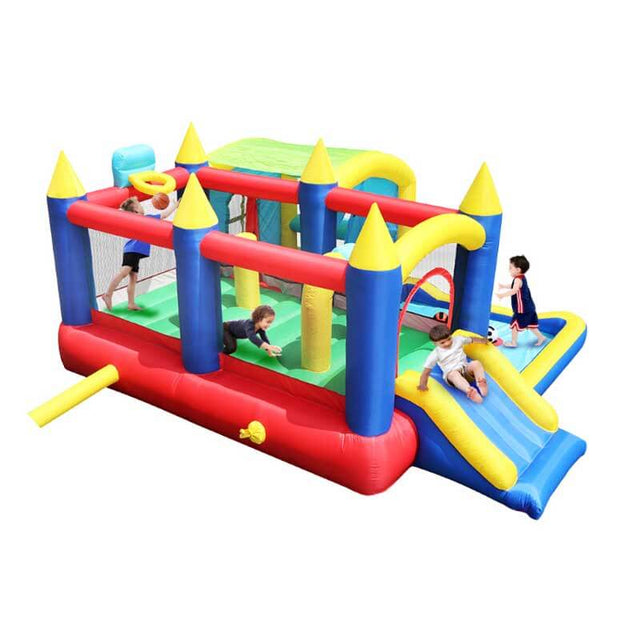 7 in 1 Inflatable Bounce House, Bouncy House with Ball Pit for Kids Indoor Outdoor Party Family Fun, Obstacles, Toddler Jump Bouncy Castle with Ball Pit for Birthday Party Gifts  | Shinymarch