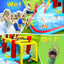 7 in1 Inflatable slide water park bouncing house outdoor Soccer garden bouncer with Splash pool & Water gun & Climbing wall & Basketball & Football  | Shinymarch