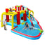 7 in1 Inflatable slide water park bouncing house outdoor Soccer garden bouncer with Splash pool & Water gun & Climbing wall & Basketball & Football  | Shinymarch
