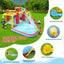 7 in1 Inflatable slide water park bouncing house outdoor Soccer garden bouncer with Splash pool & Water gun & Climbing wall & Basketball & Football  | Shinymarch