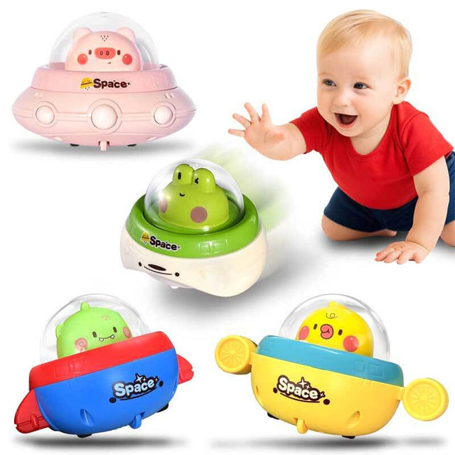 4PCS Animal Press to Go Car Toys for Toddlers 1-3, Push Go Friction Car Toys for 6-18 Months Baby, Animal Space Racing Cars, Infant Play Vehicle Set, Birthday Gifts for 1 Year Old Boy & Girl | Shinymarch