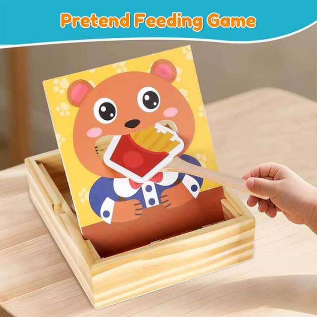 Montessori Toys for 1 2 3 Year Old, Wooden Feeding Toy, Montessori Pretend Play Food for Toddlers 1-3, Sensory Toys for Kids with Autism | Shinymarch