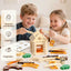 Wooden Building Blocks for Kids Ages 4-8, 167 PCS Stacking Blocks STEM Building Toys with Animals & DIY House, Christmas Birthday Gifts for Girls Boys 4 5 6 7 8 Years Old | Shinymarch