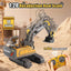 Remote Control Excavator Toys for 4 5 6 7 8 Year Old Boys Gifts, 11CH 2400mAh 2.4GHz RC Cars Construction Toy Truck Digger Metal Shovel Sound Light, Kids Boys Toys Age 4-6 5-7 6-8 Birthday Gift | Shinymarch