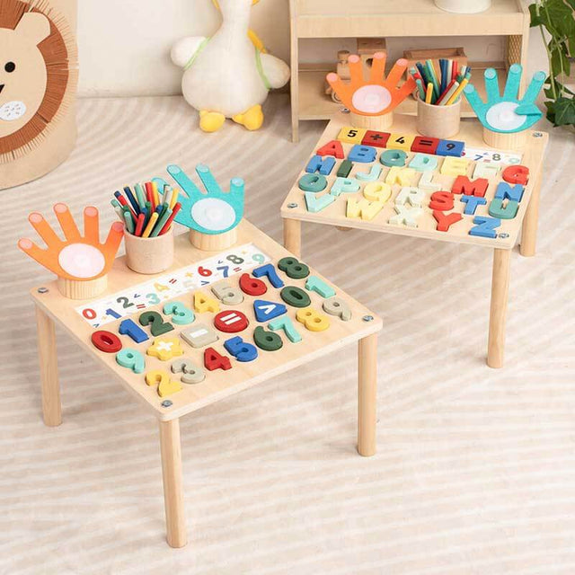 Number & Letter Learning Busy Table - Educational Math Activity Center for Toddlers