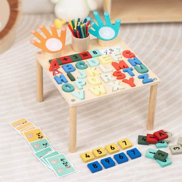 Number & Letter Learning Busy Table - Educational Math Activity Center for Toddlers
