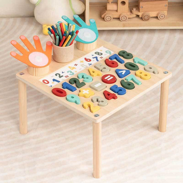 Number & Letter Learning Busy Table - Educational Math Activity Center for Toddlers
