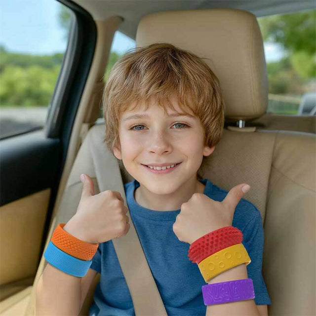 Fidget Toys Slap Bracelets, 6Pcs Textured Silicone Sensory Toys for Kids with Autism,ADHD,Chewing&Biting Anxiety Relief Items, Wearable Stress Fidgets for Adults Office Desk Toys | Shinymarch