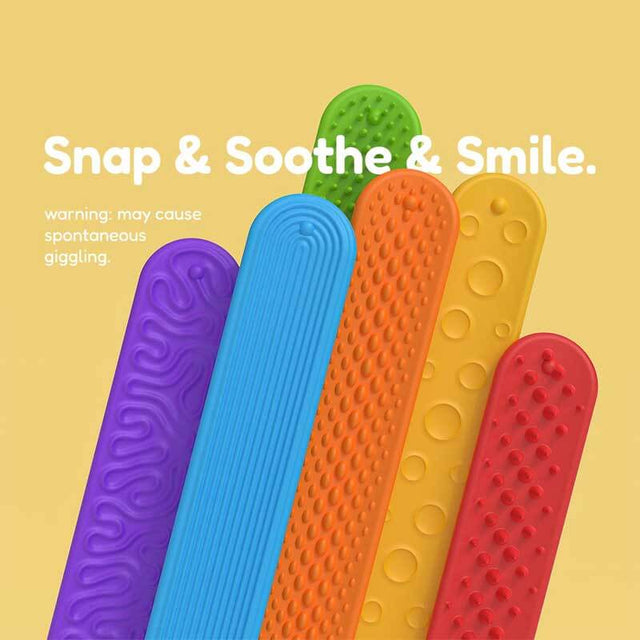 Fidget Toys Slap Bracelets, 6Pcs Textured Silicone Sensory Toys for Kids with Autism,ADHD,Chewing&Biting Anxiety Relief Items, Wearable Stress Fidgets for Adults Office Desk Toys | Shinymarch