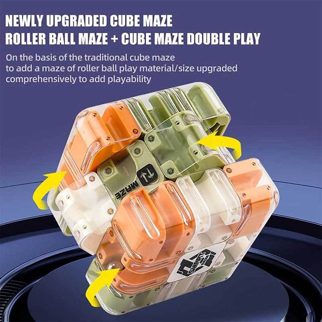 Large 3D Labyrinth Cube Puzzle Maze Ball, 2025 New Brain Teaser & Logic Training Toy for Kids, Teens & Adults, Stress Relief Educational Game, Spatial Awareness Challenge Gift with Bag & Card | Shinymarch