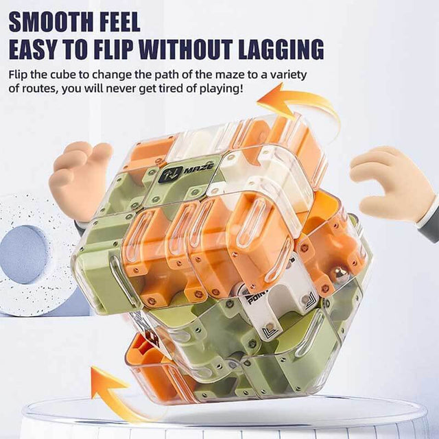 Large 3D Labyrinth Cube Puzzle Maze Ball, 2025 New Brain Teaser & Logic Training Toy for Kids, Teens & Adults, Stress Relief Educational Game, Spatial Awareness Challenge Gift with Bag & Card | Shinymarch