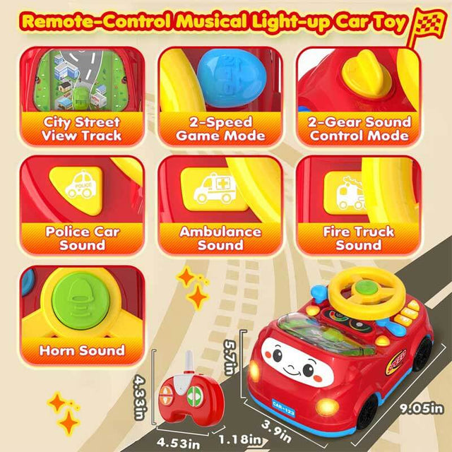 Toddler Toys For Ages 2-4 Boy - Remote Control RC Push Car Racing Adventure Steering Wheel Driving Games,Interactive Learning Educational Christmas Birthday Gift For Kids Age 2 3 4 | Shinymarch