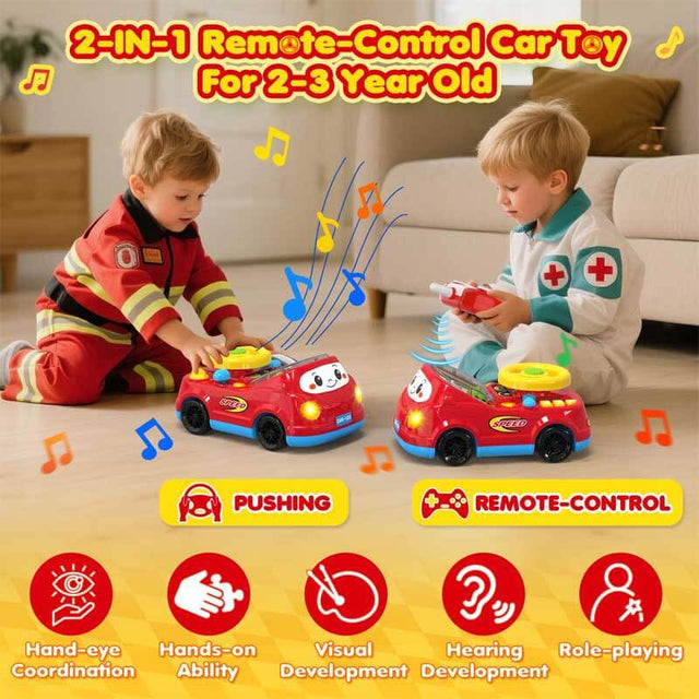 Toddler Toys For Ages 2-4 Boy - Remote Control RC Push Car Racing Adventure Steering Wheel Driving Games,Interactive Learning Educational Christmas Birthday Gift For Kids Age 2 3 4 | Shinymarch