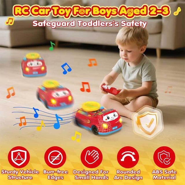 Toddler Toys For Ages 2-4 Boy - Remote Control RC Push Car Racing Adventure Steering Wheel Driving Games,Interactive Learning Educational Christmas Birthday Gift For Kids Age 2 3 4 | Shinymarch