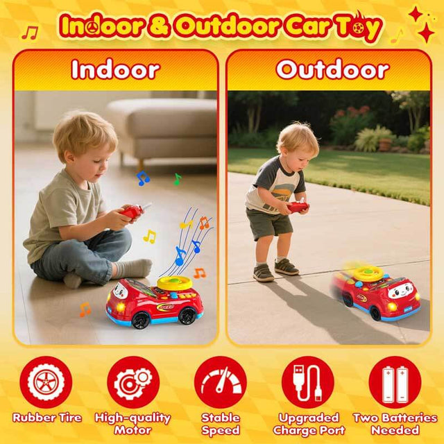 Toddler Toys For Ages 2-4 Boy - Remote Control RC Push Car Racing Adventure Steering Wheel Driving Games,Interactive Learning Educational Christmas Birthday Gift For Kids Age 2 3 4 | Shinymarch