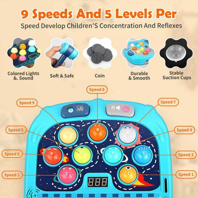 Whack a Mole Game, Toys for 3 4 5 6+ Year Old Boys Girls, Whack a Game for Kids, Gifts for 3-12 Year Old Boys Girls, Interactive Educational Toys with Double Hammers Sound and Light | Shinymarch