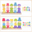 Montessori Wooden Character Stacking & Sorting Toy with Challenge Cards – Multi-Dimensional Color, Shape & Expression Matching Puzzle for Toddlers 3+ | Shinymarch