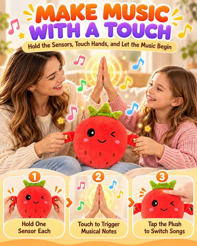 Musical Sensory Toys, Interactive Music Plush Toy, Engaging Dual Gameplay Modes, Soft & Adorable Fruit Design, Multiplayer Interaction Game, for Christmas Birthday Gifts