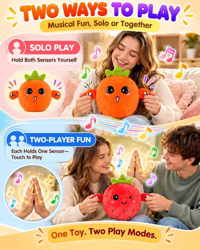Musical Sensory Toys, Interactive Music Plush Toy, Engaging Dual Gameplay Modes, Soft & Adorable Fruit Design, Multiplayer Interaction Game, for Christmas Birthday Gifts