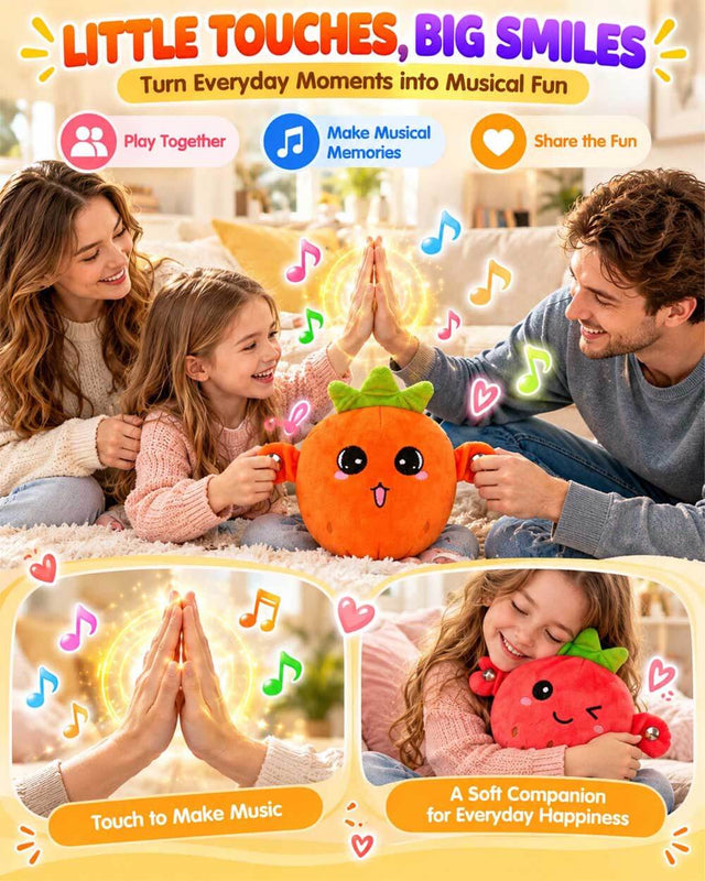 Musical Sensory Toys, Interactive Music Plush Toy, Engaging Dual Gameplay Modes, Soft & Adorable Fruit Design, Multiplayer Interaction Game, for Christmas Birthday Gifts