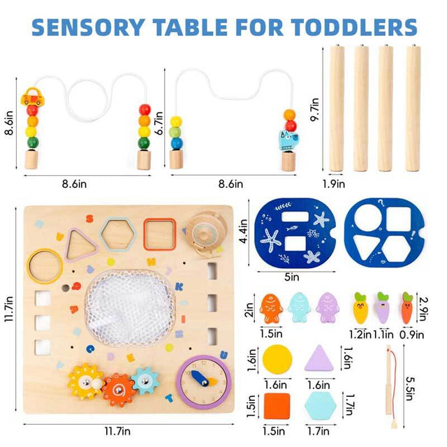 All-in-One Montessori Activity Table for Toddlers 1-3, Toys for 1+ year old | Shinymarch