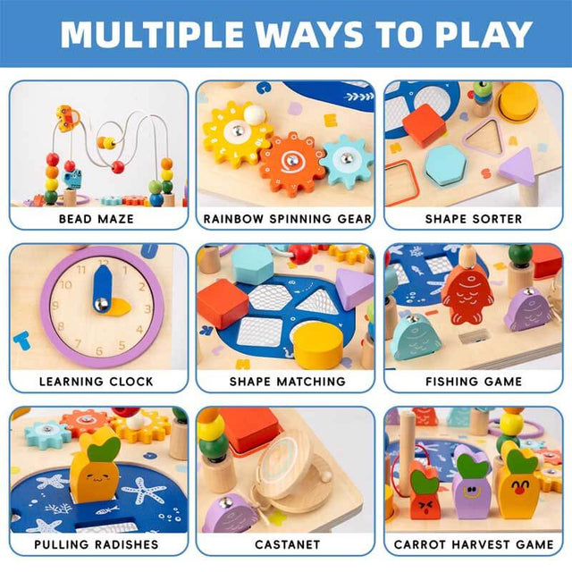All-in-One Montessori Activity Table for Toddlers 1-3, Toys for 1+ year old | Shinymarch