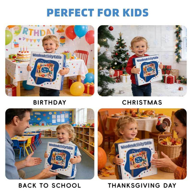 All-in-One Montessori Activity Table for Toddlers 1-3, Toys for 1+ year old | Shinymarch