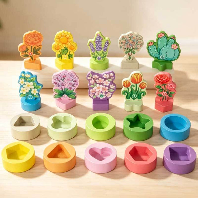 Montessori Shape & Color Sorting Flowers Matching Toys, 2yrs+ | Shinymarch