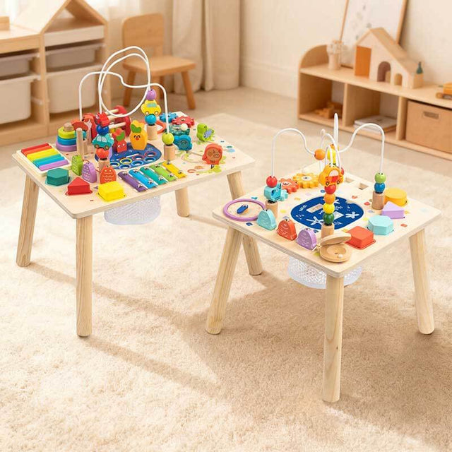All-in-One Montessori Activity Table for Toddlers 1-3, Toys for 1+ year old | Shinymarch