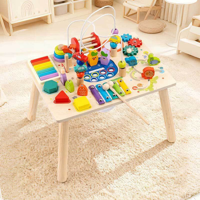 All-in-One Montessori Activity Table for Toddlers 1-3, Toys for 1+ year old | Shinymarch