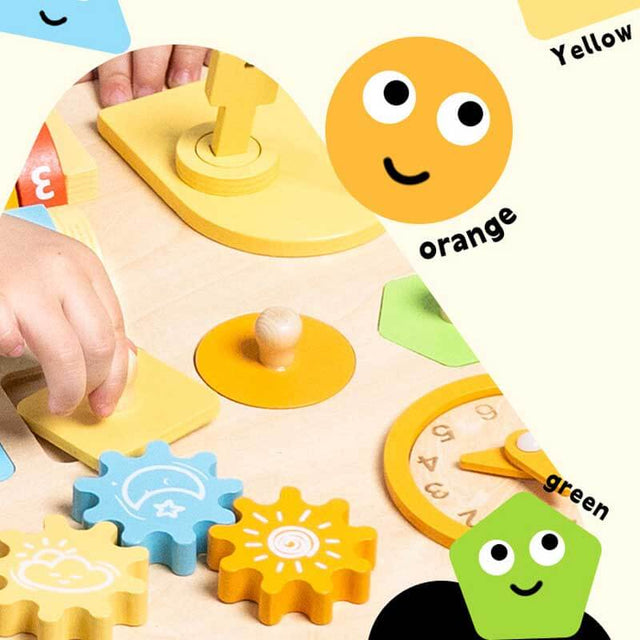 Activity Table for 1-3 Year, 9 in 1 Wooden Montessori Activity Table with Train Shape Sorter Xylophone Baby Sensory Educational Toddler Learning Toys Birthday Gift | Shinymarch