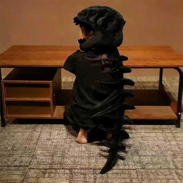 My Cozy Dino Bone Buddies Dinosaur Skeleton Plush, Silly Hooded Dinosaur Costume, Soft Huggable Stuffed Animal for Dress-Up, Parties, Halloween, Kids Gifts | Shinymarch