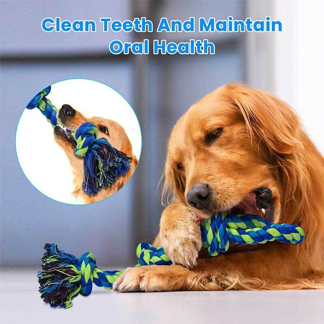 Heavy Duty Dog Rope Toys for Large Breed Aggressive Chewers, 2 Pack Indestructible Teeth Cleaning Tug of War Toy | Shinymarch