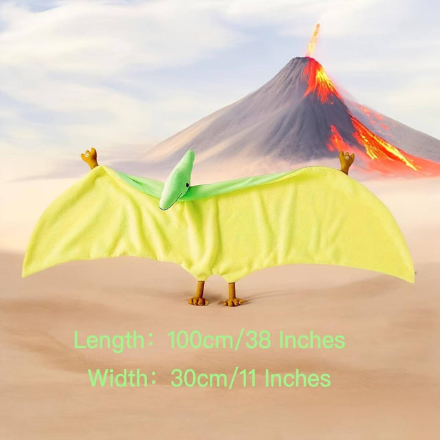 Pterodactyl Dinosaur Wearable Blanket for Kids, 38" Large Plush Dinosaur Wings Scarf & Cape Costume, Soft Warm Stuffed Animal Poncho, Quirky Dinosaur Gift for Boys Girls Birthday Christmas | Shinymarch