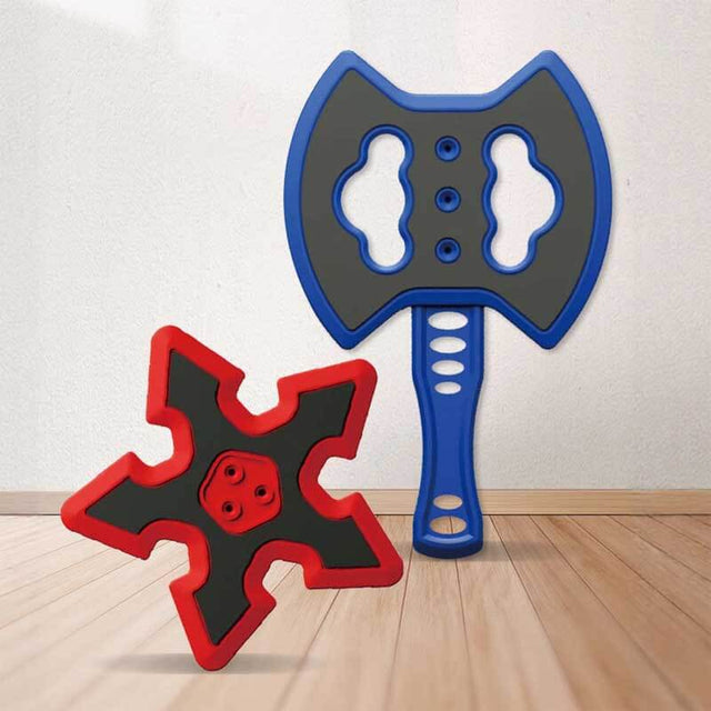 Axe Throwing Game for Backyard Fun,Safe Bristle Target with 4 Throwing Axes & 4 Throwing Stars,Yard & Outdoor Games for Kids and Family | Shinymarch