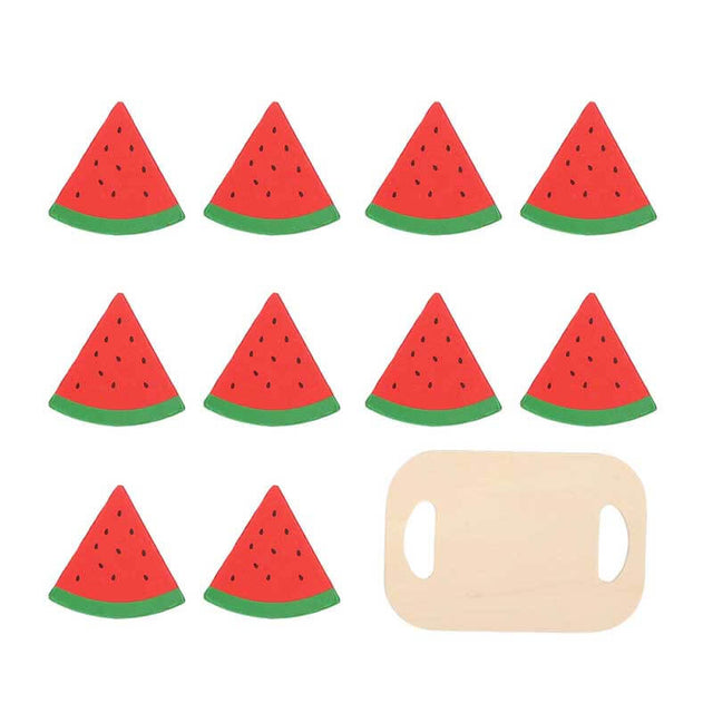 Wooden Play Food Kitchen Accessory, Watermelon Playset Toy, for Kids Role Play and Educational | Shinymarch