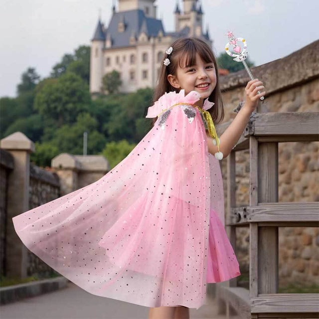 Princess Dress Up for Girls 3-8, Cape with Crown & Tutu, Birthday Gift for Toddler Girls, Pretend Play Toys for Kids | Shinymarch