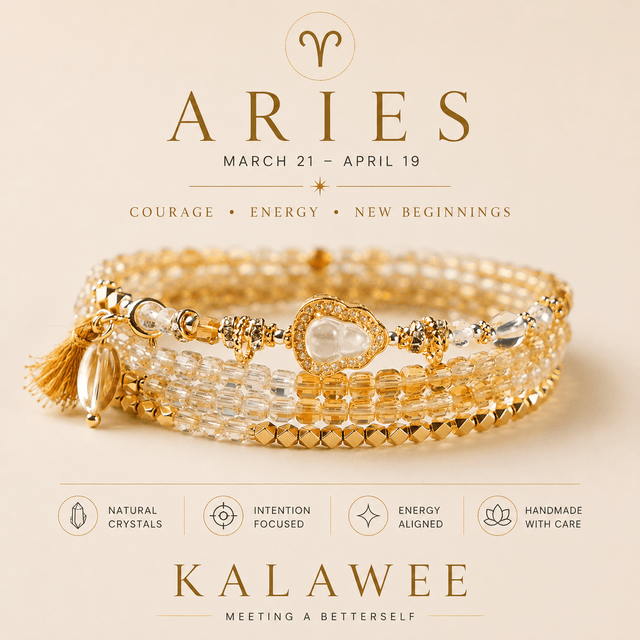 Natural Zodiac Crystal Bracelet Necklace | 12 Horoscope Birthstone Jewelry | Kalawee