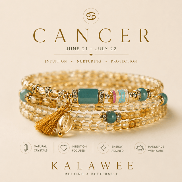 Natural Zodiac Crystal Bracelet Necklace | 12 Horoscope Birthstone Jewelry | Kalawee