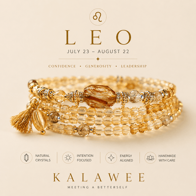 Natural Zodiac Crystal Bracelet Necklace | 12 Horoscope Birthstone Jewelry | Kalawee