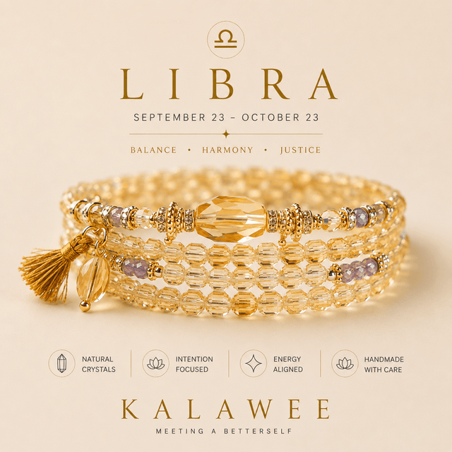 Natural Zodiac Crystal Bracelet Necklace | 12 Horoscope Birthstone Jewelry | Kalawee