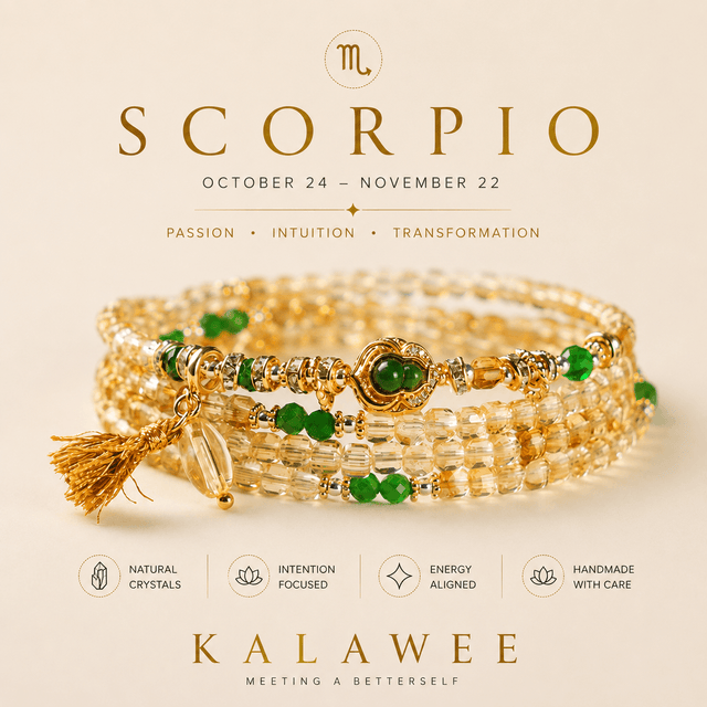Natural Zodiac Crystal Bracelet Necklace | 12 Horoscope Birthstone Jewelry | Kalawee